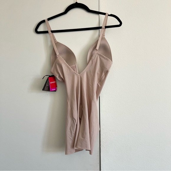 NWT! SPANXshape™ Suit Your Fancy Plunge Low-Back Bodysuit in Champagne Beige - Picture 6 of 6